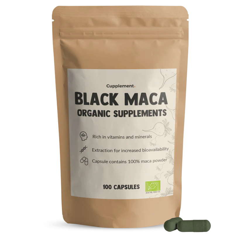 Cupplement Organic Black Maca - 100 Capsules - 500mg