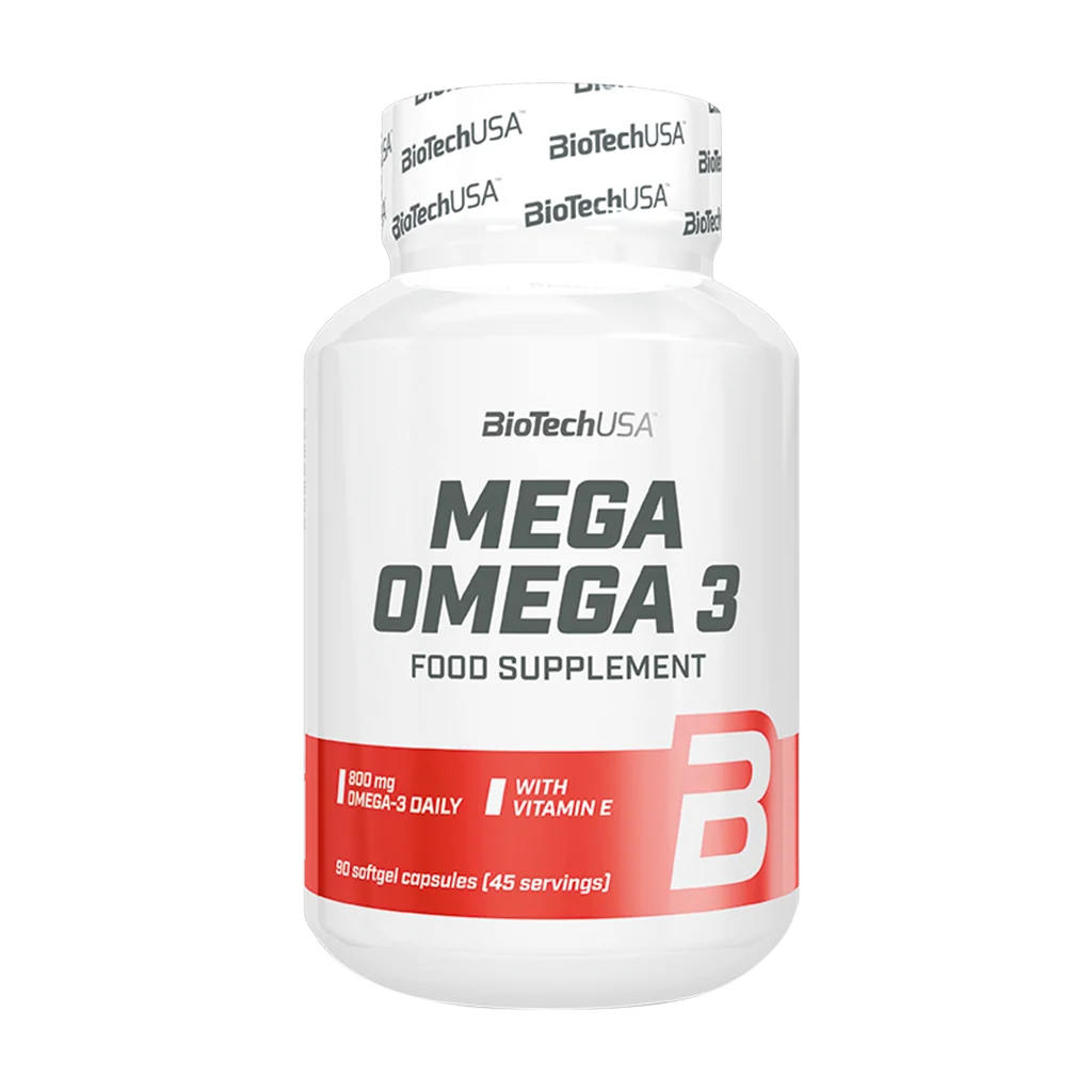Mega Omega 3 – Fish Oil with EPA, DHA and Vitamin E – 90 Softgels