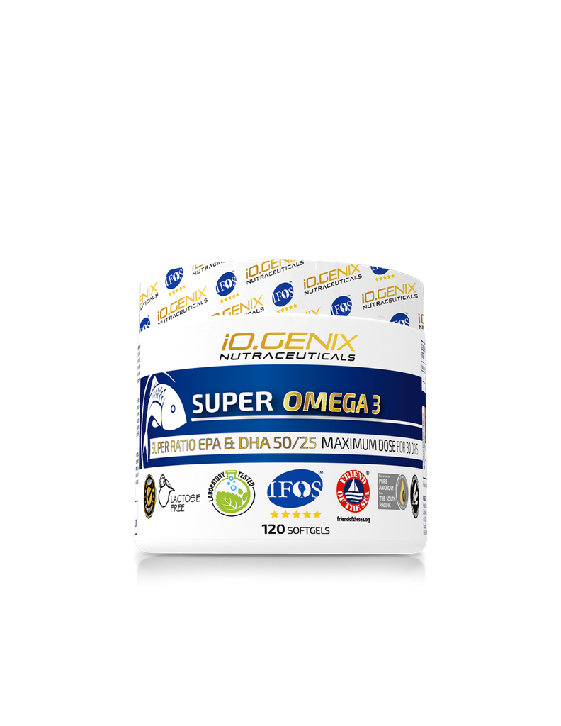 iO.GENIX - Super Omega 3 – Aceite de pescado concentrado – 120 cápsulas blandas