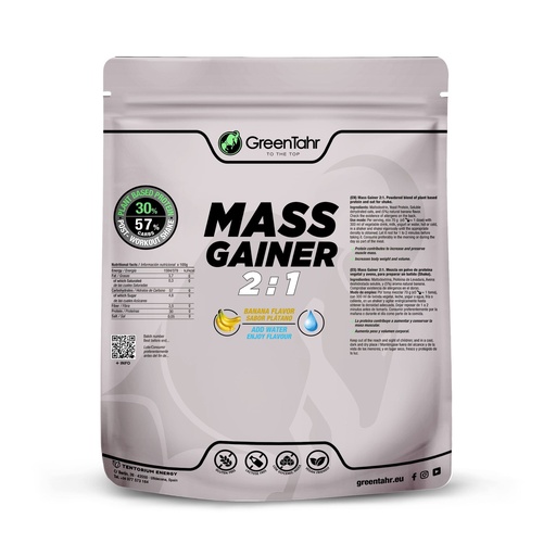 [GT3010A] Green Tahr MASS GAINER  2:1 sabor banana - 1200g
