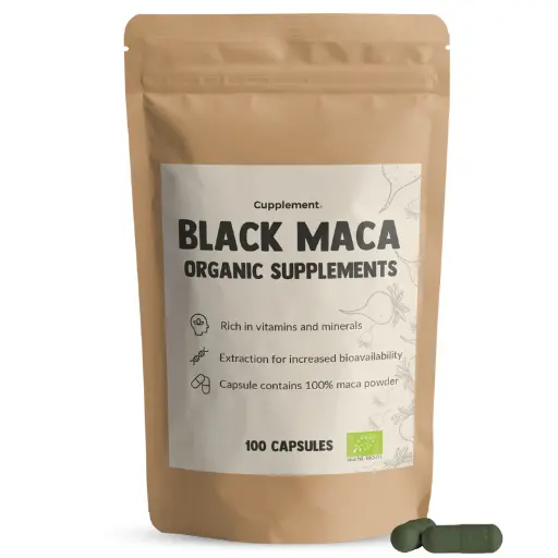 [CU0002] Cupplement Organic Black Maca - 100 Capsules - 500mg